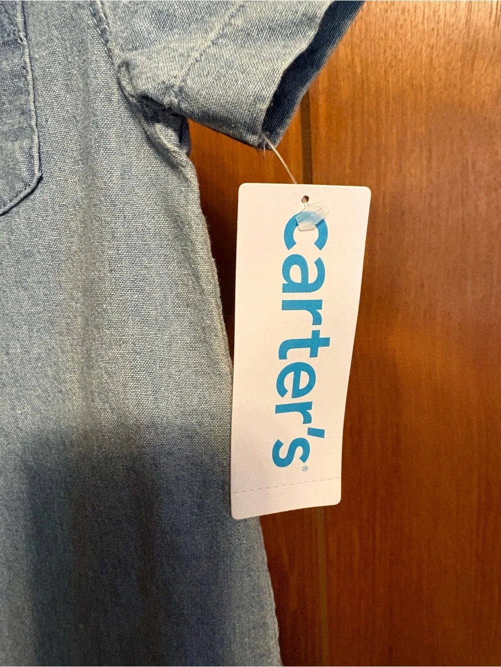 Carter's Light Blue Denim Short Sleeve Romper